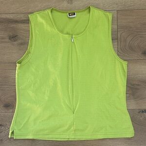 REI‎ Women’s Sleeveless Cycling Jersey Green Zip Front Back Pockets Size M